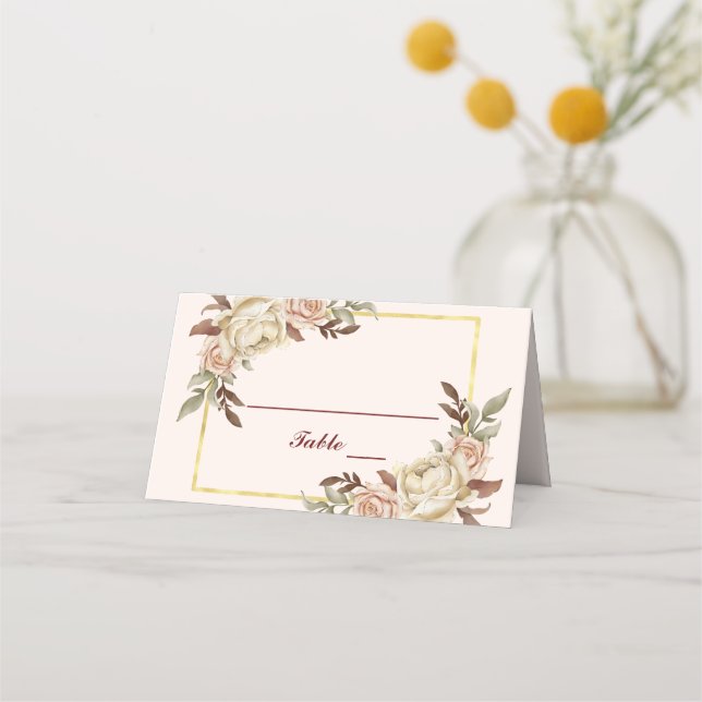 Tarjeta De Asiento Boda de tonos de agua (Anverso)