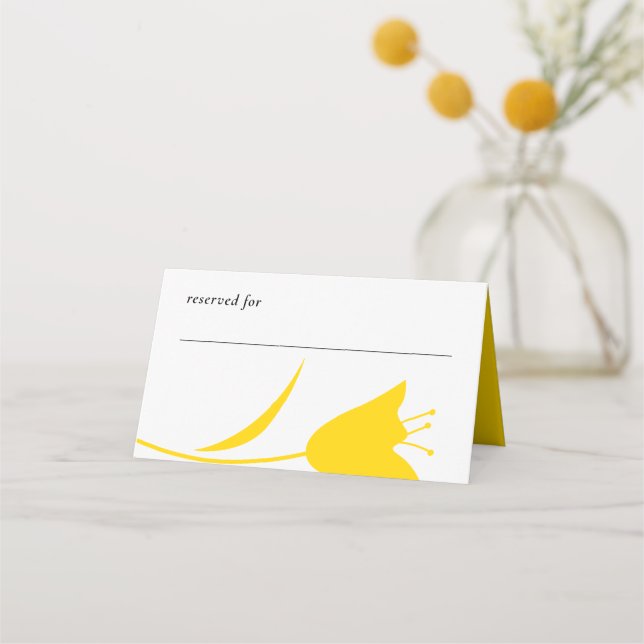 TARJETA DE ASIENTO BODA DE TULIP AMARILLO MOD (Anverso)
