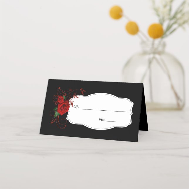 Tarjeta De Asiento Boda de Tuxedo Suit & Bride Silhouette (Anverso)