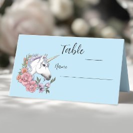 Tarjeta De Asiento Boda de unicornio blanco