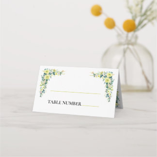 Tarjeta De Asiento Boda de verano con vegetación de eucalipto boho