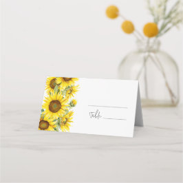 Tarjeta De Asiento Boda de verano elegante con girasoles