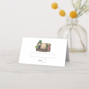 Tarjeta De Asiento Boda de viñedos de barril de vino ruso