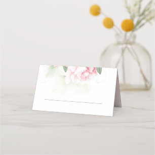 Tarjeta De Asiento Boda de Vintage con flores rosadas