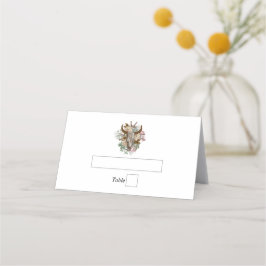 Tarjeta De Asiento Boda del Boho Boho Cow Skull del País Occidental