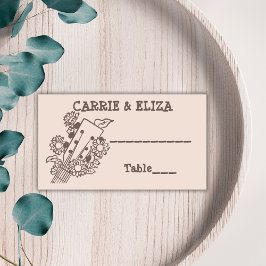 Tarjeta De Asiento boda del Canyon Rock Boho de los años 70