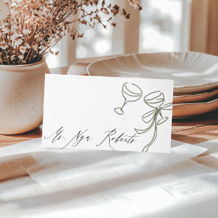 Tarjeta De Asiento Boda del Ilustracion de los Saludos Verdes Vivos