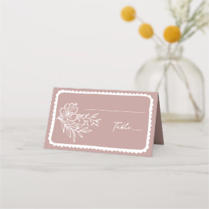 Tarjeta De Asiento Boda del marco dibujado con mano floral