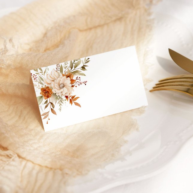 Tarjeta De Asiento Boda del naranja quemado moderno otoño (Subido por el creador)