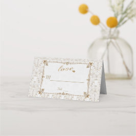 Tarjeta De Asiento Boda del Royal Fleur-de-Lis Art Deco Gold White 20