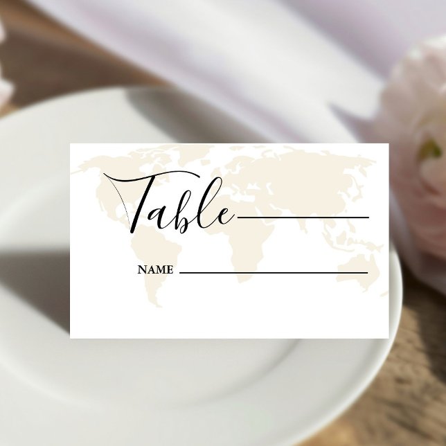 Tarjeta De Asiento Boda del tema de viaje de destino de monograma (Subido por el creador)