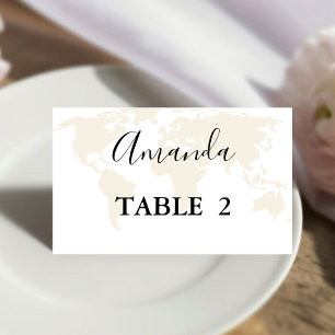 Tarjeta De Asiento Boda del tema de viaje de destino de monograma