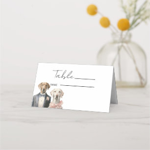 Tarjeta De Asiento Boda Dogs Bride & Groom