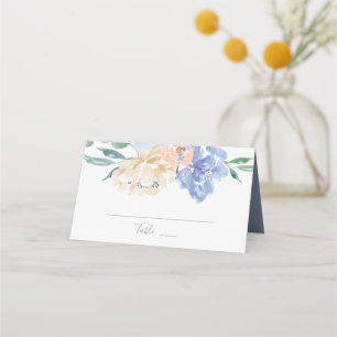 Tarjeta De Asiento Boda Dusty Blue Florals