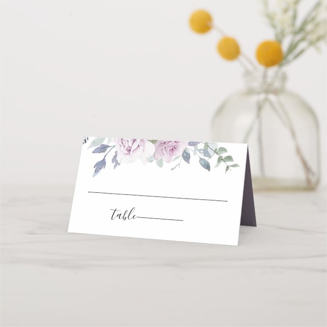 Tarjeta De Asiento Boda Dusty Garden Floral (Anverso)