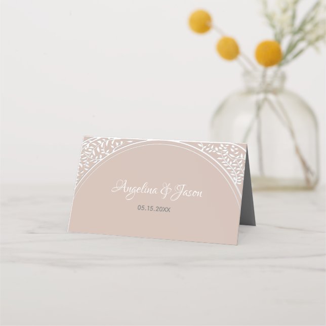 Tarjeta De Asiento Boda Dusty Rose (Reverso)
