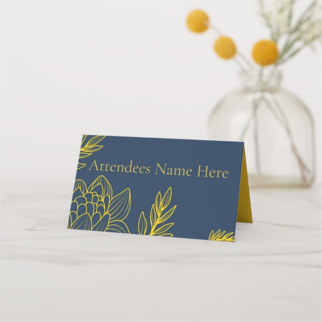 Tarjeta De Asiento Boda Elegancia Dorada  (Anverso)