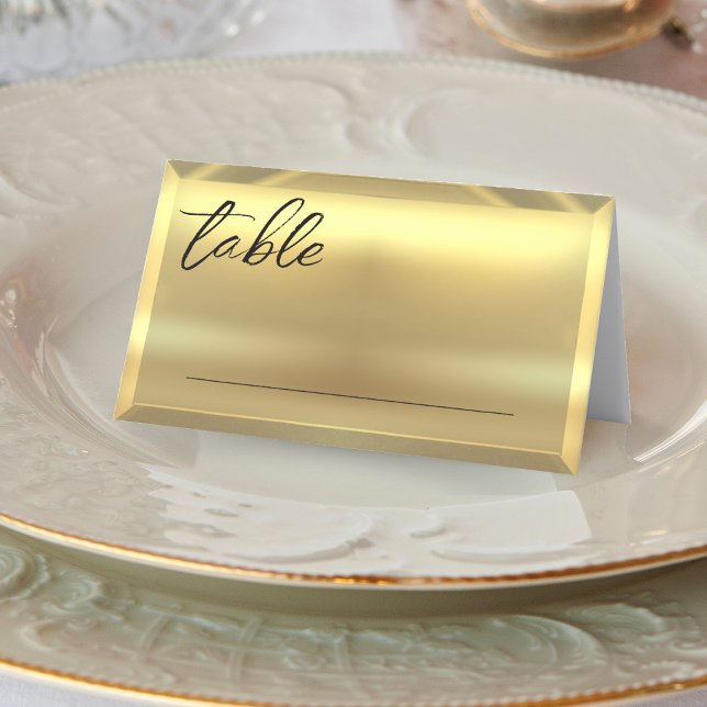 Tarjeta De Asiento Boda elegante con bar de oro (Gold Bar Elegant Wedding Place Card)