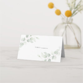 Tarjeta De Asiento Boda elegante con vegetación de eucalipto