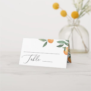 Tarjeta De Asiento Boda elegante de cítrico   Naranja toscana rústica