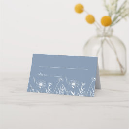 Tarjeta De Asiento Boda elegante de flores silvestres vincapervinca