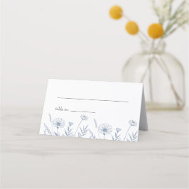 Tarjeta De Asiento Boda elegante de flores silvestres vincapervinca