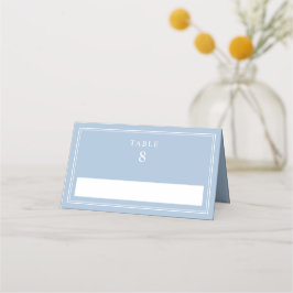 Tarjeta De Asiento Boda Elegante de Polvo Azul