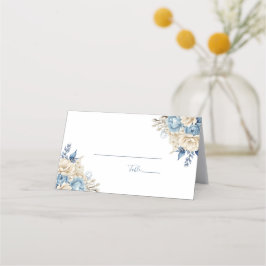 Tarjeta De Asiento Boda elegante de rosa azul y marfil