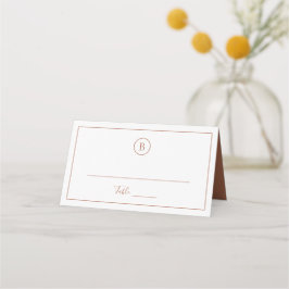 Tarjeta De Asiento Boda elegante de terracota tradicional
