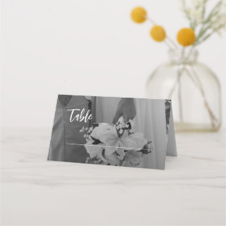 Tarjeta De Asiento Boda elegante en blanco y negro