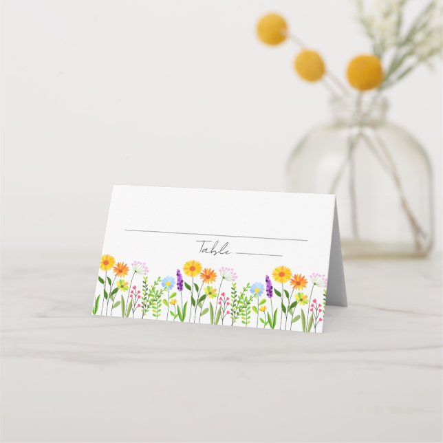 Tarjeta De Asiento Boda elegante floral de primavera (Anverso)