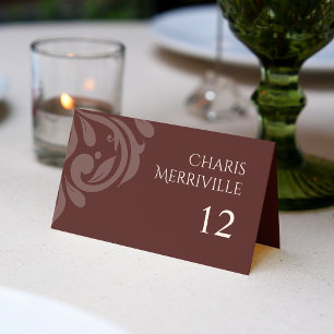 Tarjeta De Asiento Boda elegante minimalista de la foto de Damask