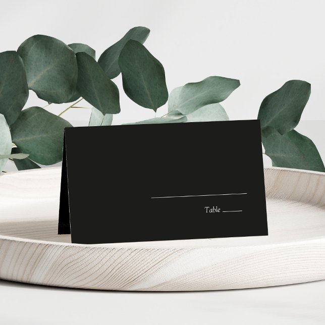 Tarjeta De Asiento Boda elegante Minimalista moderna negra (Subido por el creador)