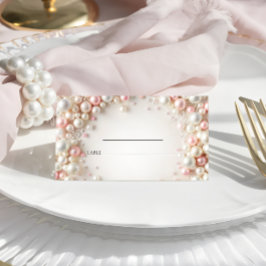 Tarjeta De Asiento Boda Elegante Pastel Pearls