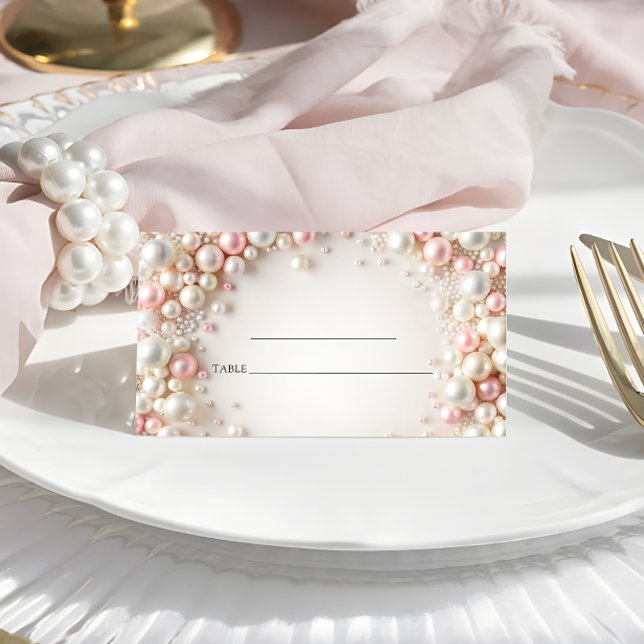 Tarjeta De Asiento Boda Elegante Pastel Pearls (Subido por el creador)