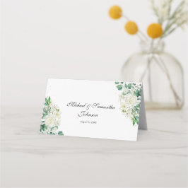 Tarjeta De Asiento Boda Elegante Rosa Blanca y Lilies