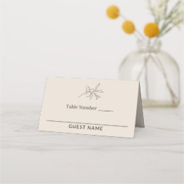 Tarjeta De Asiento Boda elegante simple en el Beige de otoño