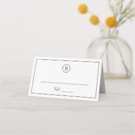 Tarjeta De Asiento Boda elegante tradicional en blanco y negro
