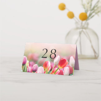 Tarjeta De Asiento Boda elegante y colorido de Tulip Florals