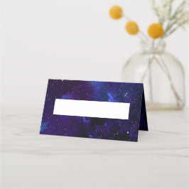 Tarjeta De Asiento Boda espacial. Estrellas nocturnas. Galaxia modern