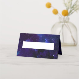 Tarjeta De Asiento Boda espacial. Estrellas nocturnas. Galaxia modern