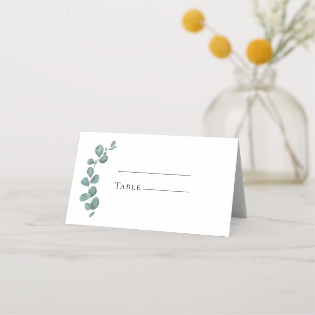 Tarjeta De Asiento Boda Eucalyptus Greenery (Anverso)
