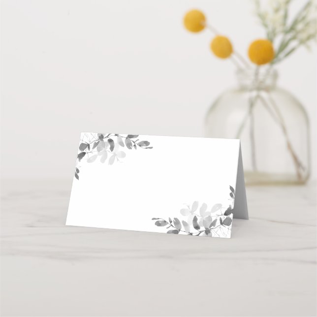 Tarjeta De Asiento Boda Eucalyptus Greenery Blank Place Card (Reverso)