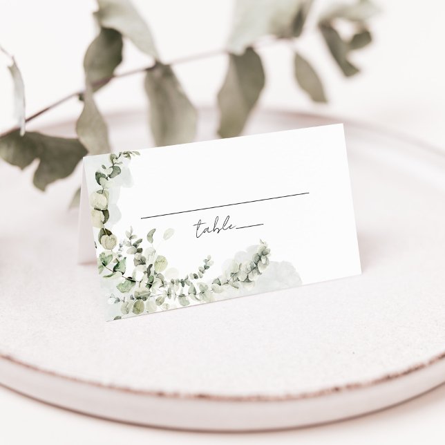 Tarjeta De Asiento Boda Eucalyptus Greenery Elegante (Subido por el creador)