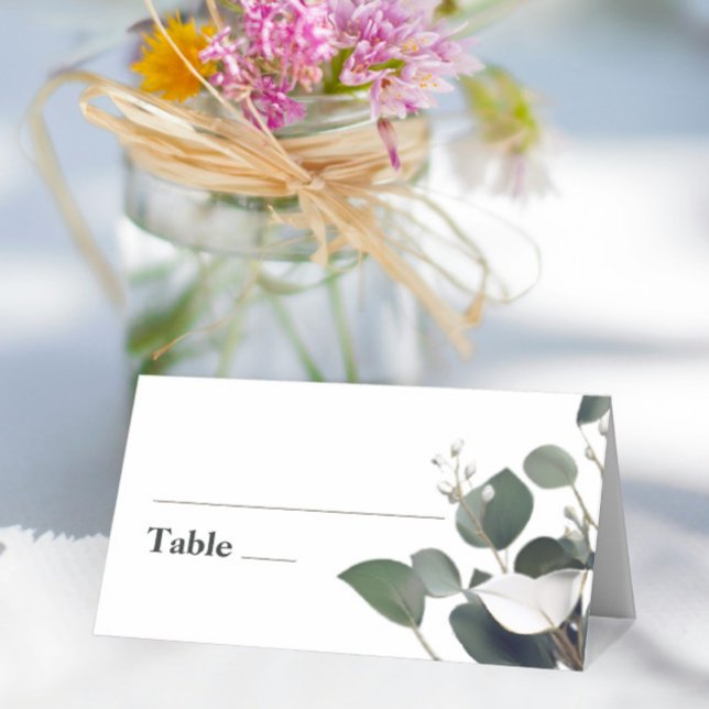 Tarjeta De Asiento Boda Eucalyptus Moderno (Modern Eucalyptus Wedding Place Card)