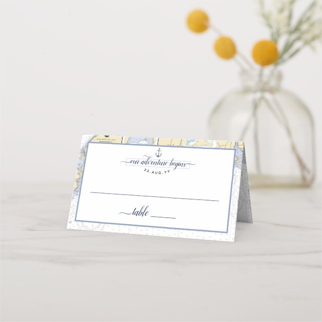 Tarjeta De Asiento Boda/evento de anclaje de gráfico naumático autént (Anverso)