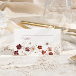 Tarjeta De Asiento Boda Fall Wildflowers