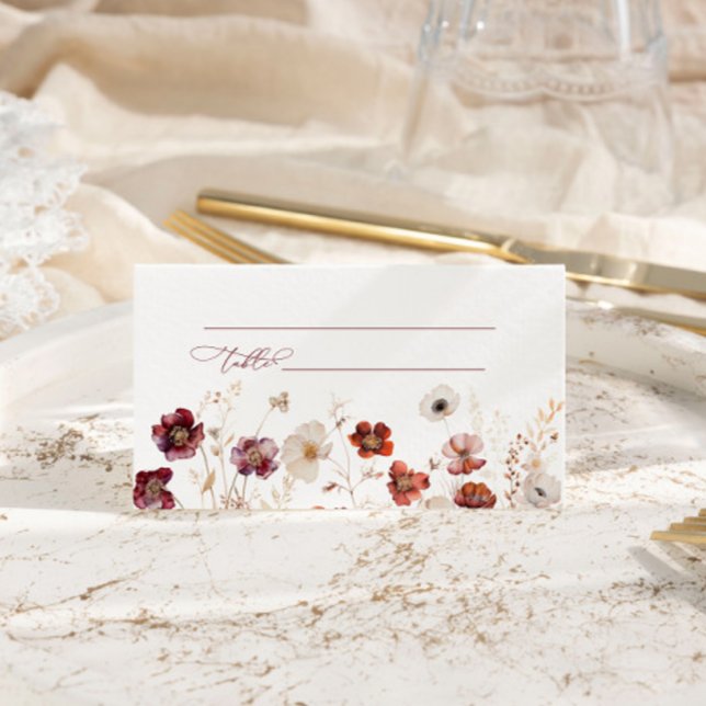 Tarjeta De Asiento Boda Fall Wildflowers (Subido por el creador)