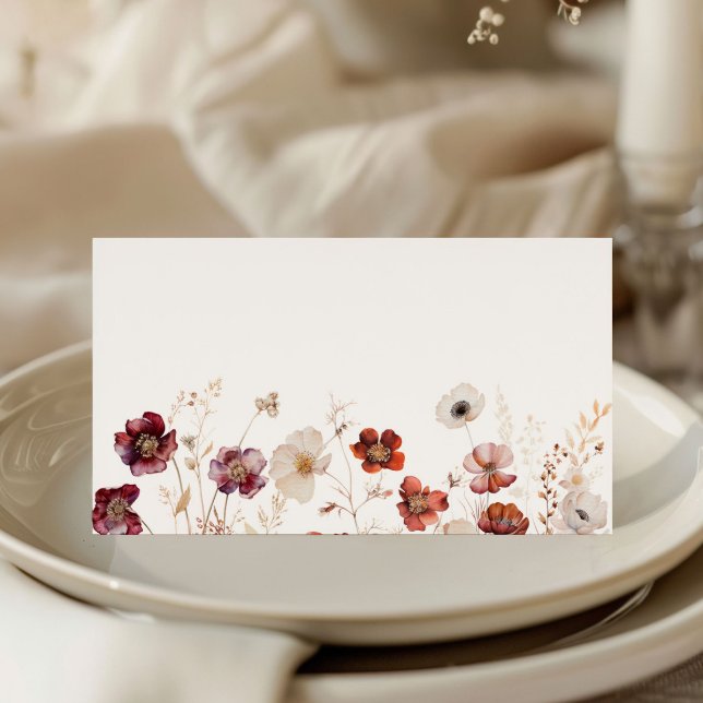 Tarjeta De Asiento Boda Fall Wildflowers (Subido por el creador)