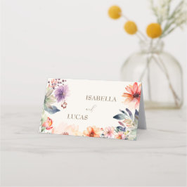 Tarjeta De Asiento Boda floral acuarela